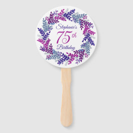 パープルエレガントリースピンク75誕生日 ハンドファン