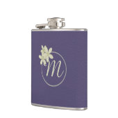 パープルエレガントレザールックデイジーモノグラム フラスク (左)