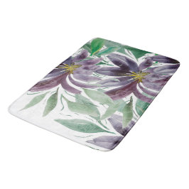 パープルエレガントレースロータスウォーター色 バスマット