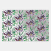 パープルエレガントレースロータスウォーター色 ラッピングペーパーシート (正面3)