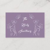 パープルエレガントロゴ女性体気にウェルネス 名刺 (正面)