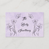 パープルエレガントロゴ女性体気にウェルネス 名刺 (正面)