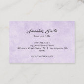 パープルエレガントロゴ女性体気にウェルネス 名刺 (裏面)