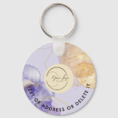 パープルエレガントロゴ&QRコード会社キーチェーン キーホルダー (正面)