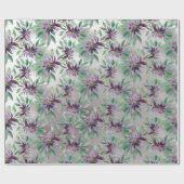 パープルエレガントロータスウォーター色フローラ ラッピングペーパー (フラット)