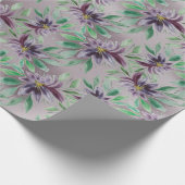 パープルエレガントロータスウォーター色フローラ ラッピングペーパー (角)