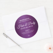 パープルエレガント体バター美しい化粧料ラベル ラウンドシール (封筒)