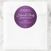 パープルエレガント体バター美しい化粧料ラベル ラウンドシール (バッグ)