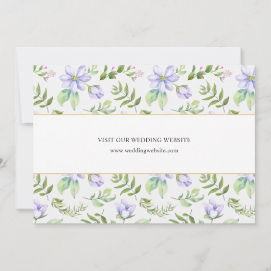 パープルエレガント庭園の結婚式の写真を保存 セーブザデート (裏面)