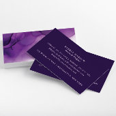 パープルエレガント抽象芸術アルコールインクアート 名刺