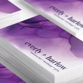 パープルエレガント抽象芸術アルコールインクアート 名刺