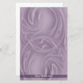 パープルエレガント抽象芸術上のストロークパーソナライズされた 便箋 (正面/裏面)