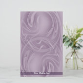 パープルエレガント抽象芸術上のストロークパーソナライズされた 便箋 (スタンド正面)