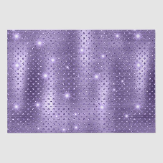 パープルエレガント水玉模様金属グリッターパターン 薄葉紙 (正面)
