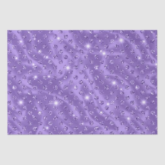 パープルエレガント水玉模様金属グリッターパターン 薄葉紙 (正面)