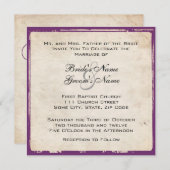 パープルエレガント結婚式招待状 招待状 (正面/裏面)