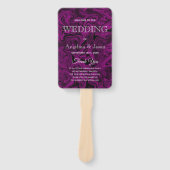 パープルエレガント結婚式 プログラム ハンドファン (正面)