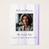 パープルエレガント葬儀記念祈りの言葉カード (正面)