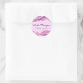 パープルエレガント薄紫アガートマーブルラッシュクリーナー ラウンドシール (バッグ)