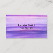 パープルエレガント薄紫ウォーターカラーボホ 名刺 (正面)