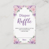 パープルエレガント薄紫ピンクフローラおむつラッフル エンクロージャーカード (正面)