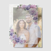パープルエレガント薄紫ラベンダーバラ結婚ズ ベラム紙招待状 (オフセット (カップル))