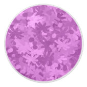 パープルエレガント薄紫抽象芸術フラワーフローラ開花 セラミックノブ (正面)