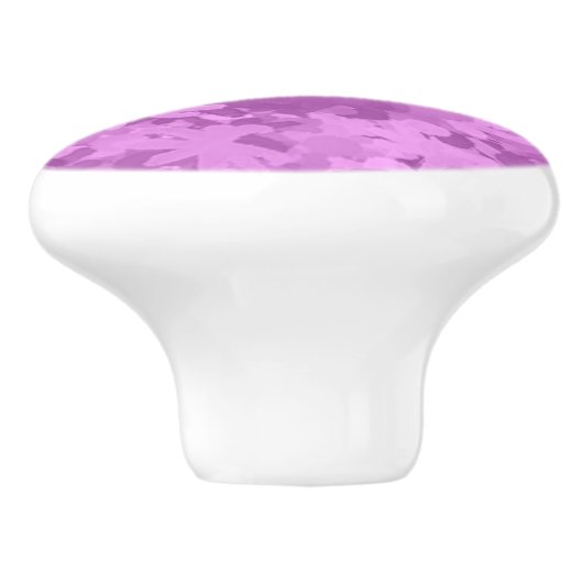 パープルエレガント薄紫抽象芸術フラワーフローラ開花 セラミックノブ (側面)