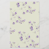 パープルエレガント薄紫LinenArchフローラのメ結婚ニュー (裏面)