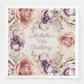 パープルエレガント赤面ピンク70th誕生日パーティー (正面)