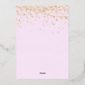 パープルエレガント金ゴールドオーナメントクリスマスパーティー 箔招待状 (裏面)