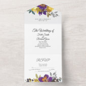 パープルエレガント金ゴールドオールインワン結婚式招待状 オールインワン招待状 (内側)