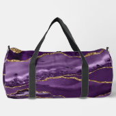 パープルエレガント金ゴールドグリッターアゲートラージダッフェルバッグ ダッフルバッグ (正面)