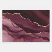 パープルエレガント金ゴールドグリッターマーブルゲート ラッピングペーパーシート (正面)