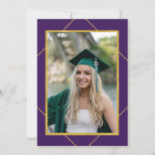 パープルエレガント金ゴールドスクリプト卒業パーティー 招待状 (裏面)