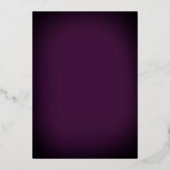 パープルエレガント金ゴールドスパークルバタフライキンセアニェラ 箔招待状 (裏面)