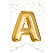 パープルエレガント金ゴールドドレス誕生日 バンティングフラッグ (第3の旗)