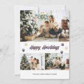 パープルエレガント金ゴールドハッピーハウリデイズ写真 シーズンカード (正面)