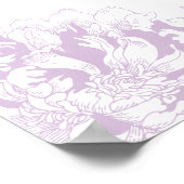 パープルエレガント金ゴールドフローラの結婚牡丹の座席 ポスター (角)