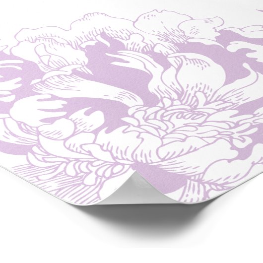 パープルエレガント金ゴールドフローラの結婚牡丹の座席 ポスター (角)