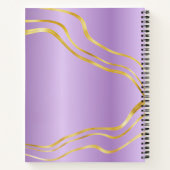 パープルエレガント金ゴールドフローラガーリーSketchbook ノートブック (裏面)