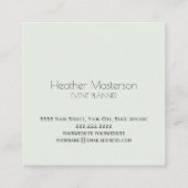 パープルエレガント金ゴールドブルゴーニュフローラモノグラム スクエア名刺 (裏面)