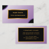 パープルエレガント金ゴールドプロフェッショナル名刺 名刺 (正面/裏面)