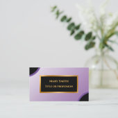 パープルエレガント金ゴールドプロフェッショナル名刺 名刺 (スタンド正面)