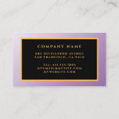 パープルエレガント金ゴールドプロフェッショナル名刺 名刺 (裏面)