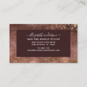 パープルエレガント金ゴールドマーブルシモダンックサロン 名刺 (裏面)