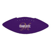 パープルエレガント金ゴールドモノグラム名サッカー アメリカンフットボール (パネル)