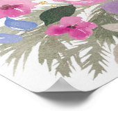 パープルエレガント金ゴールド冬フローラブライダルへようこそ ポスター (角)