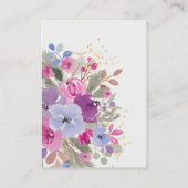 パープルエレガント金ゴールド冬フローラブライダルレジストリ エンクロージャーカード (裏面)