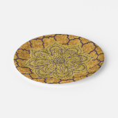 パープルエレガント金ゴールド王室のインディアンパーティー結婚の ペーパープレート (アングル)